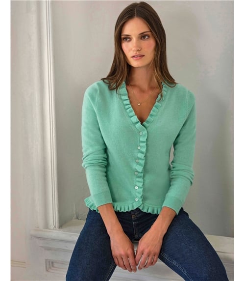 Cashmere Ruffle Cardigan
