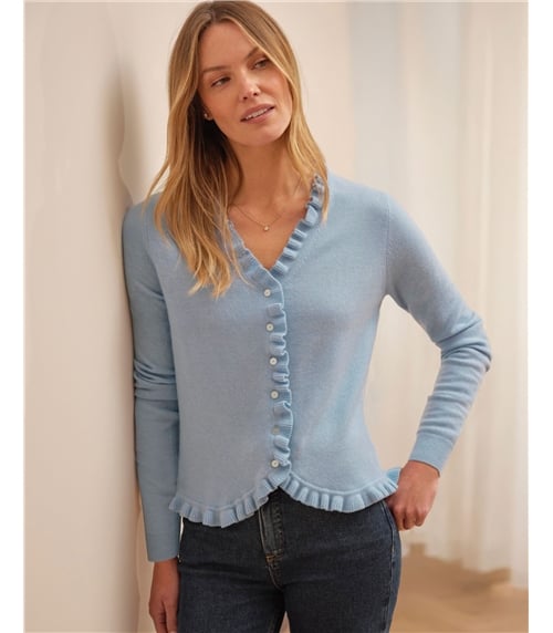 Cashmere Ruffle Cardigan