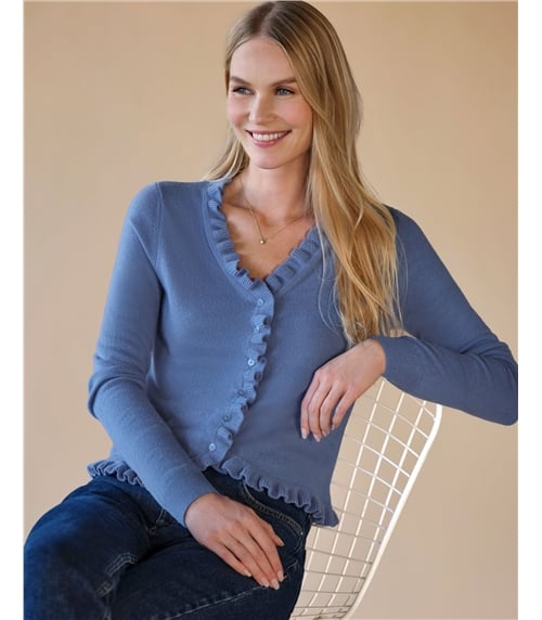 Cashmere Ruffle Cardigan