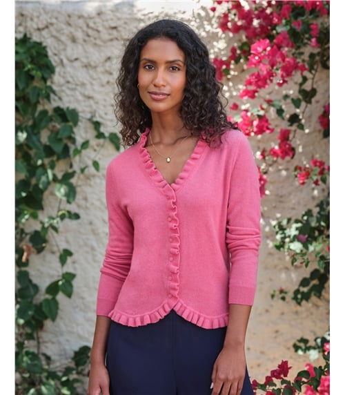 Cashmere Ruffle Cardigan