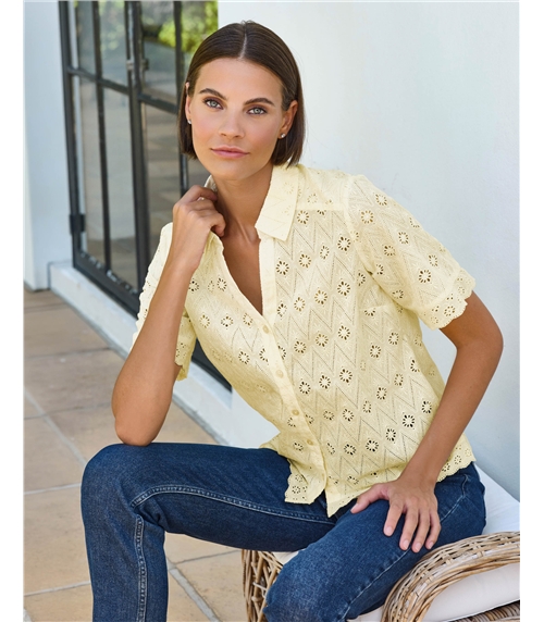 Short Sleeve Broderie Shirt