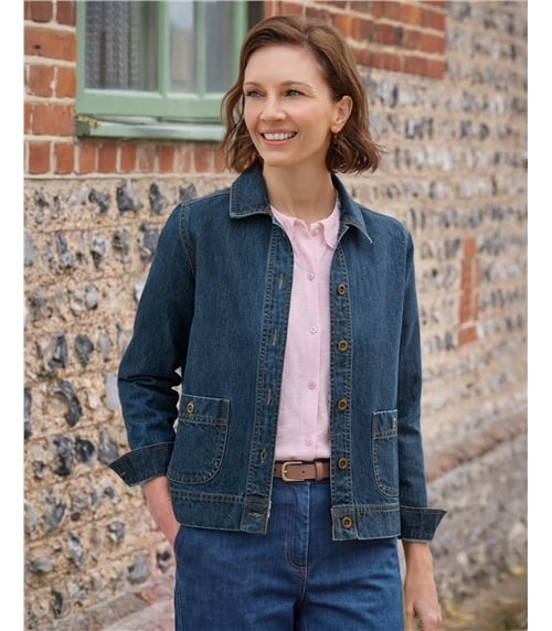 Curved Pocket Denim Jacket