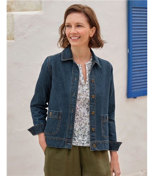 Curved Pocket Denim Jacket
