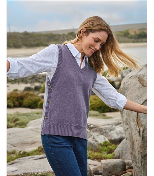 V-Neck Tank With Side Buttons