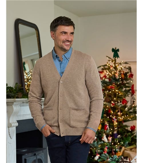 Cashmere and Merino V Neck Cardigan