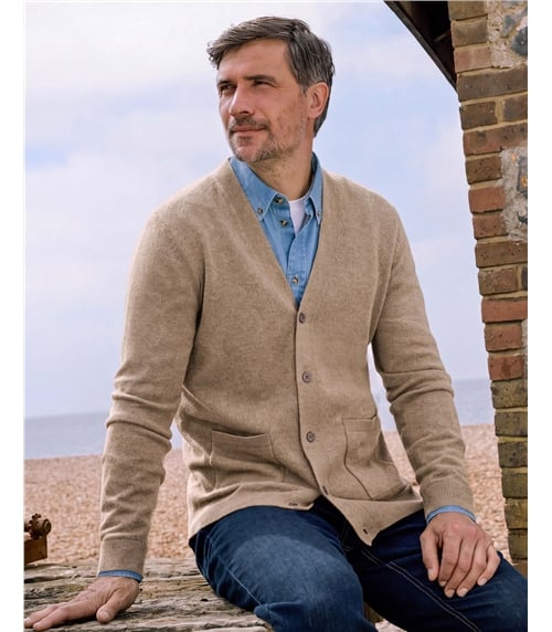 Cashmere and Merino V Neck Cardigan