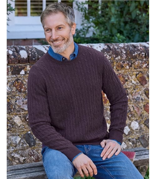 Cashmere and Merino Cable Sweater
