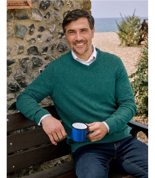 Cashmere & Merino Classic V Neck Knitted Jumper
