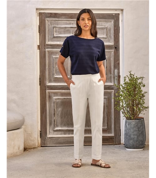 Compact Cotton Tapered Trouser