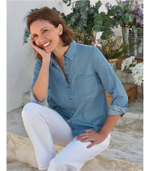 Classic Button Through Denim Shirt