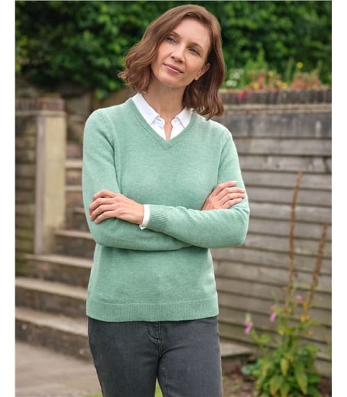 Womens Lambswool V Neck Jumper