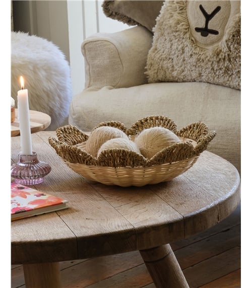 Rattan Flower Fruit Bowl