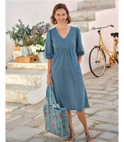 Denim Dress With Full Sleeve
