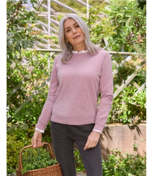 Cashmere and Merino Crew Neck Knitted Jumper