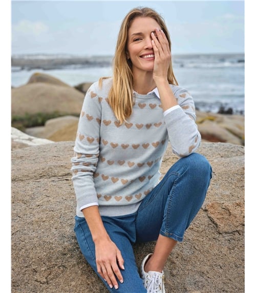 Cashmere and Merino Crew Neck Knitted Jumper