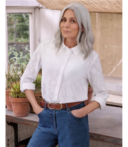 Chemise classique brodée