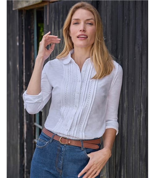 Pintuck Detail Jersey Shirt