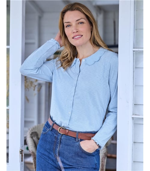 Petal Collar Jersey Top