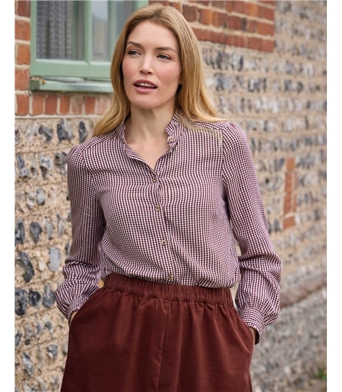 Frill Collar Button Through Blouse