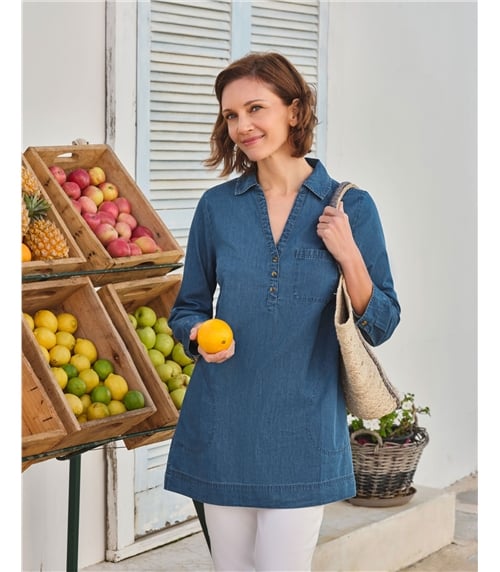 Denim Collared Tunic