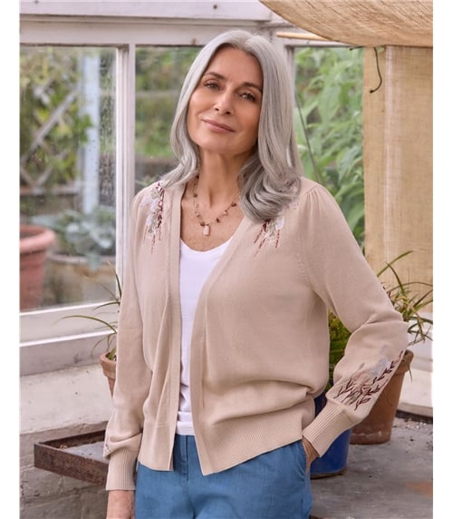 Edge To Edge Embroidered Cardigan
