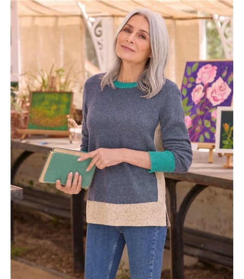 ColourBlock crew Neck Jumper