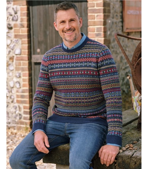 Crew Neck All Over Fairisle Jumper