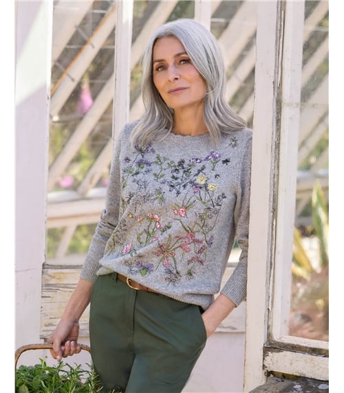 Wild Flower Embroidered Jumper