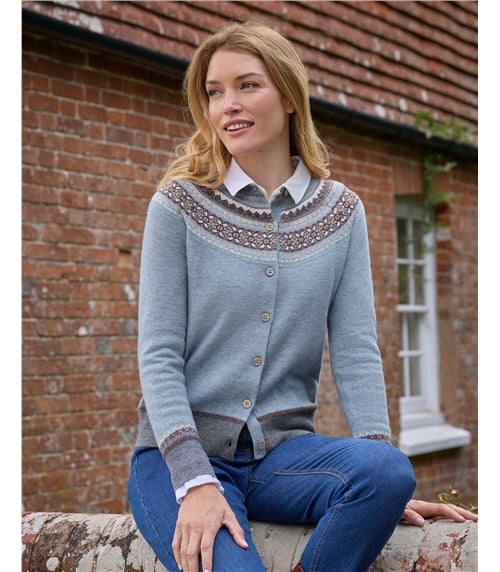 Merino Fairisle Yoke Cardigan