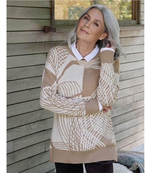 Brushed Abstract Pattern Jumper