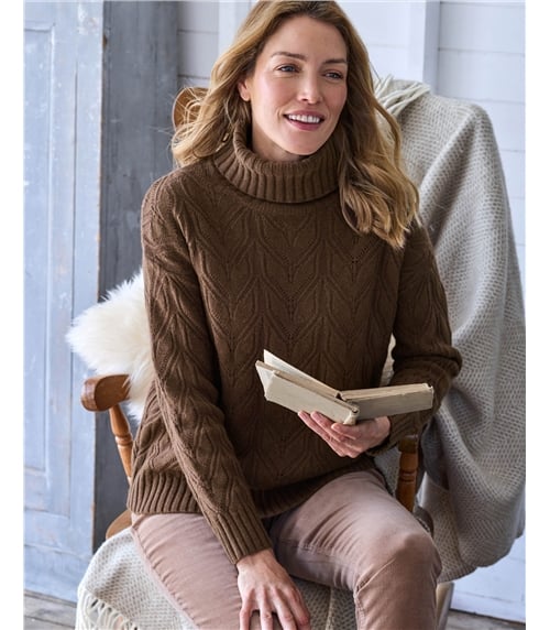 Roll Neck Textured Jumper