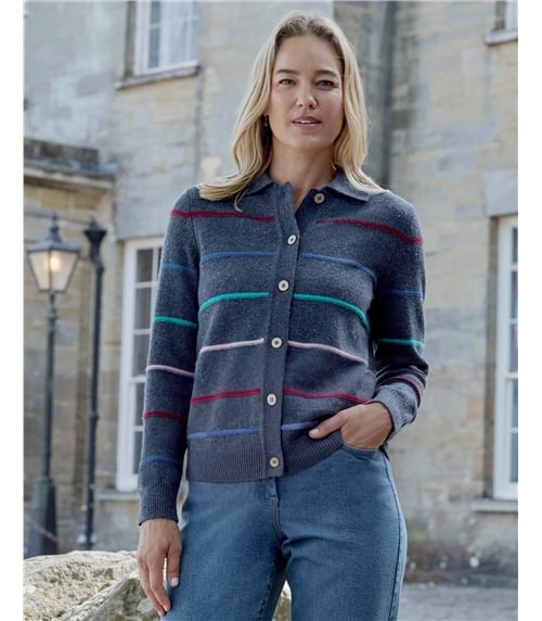 Stripe Collared Cardigan
