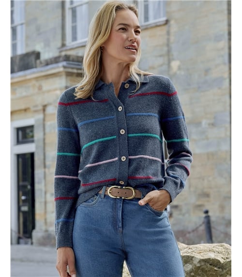 Stripe Collared Cardigan