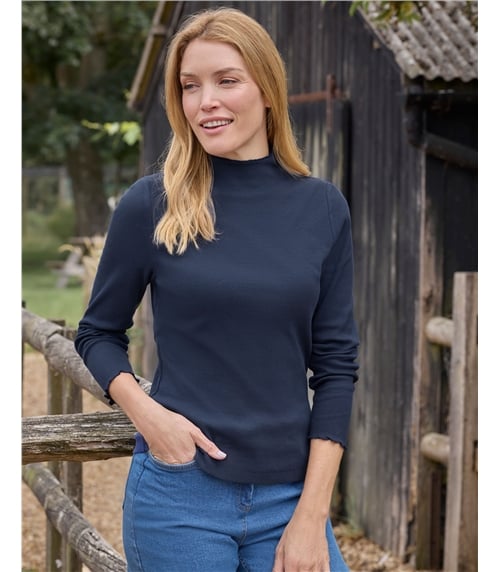 Ribbed Turtle Neck Top