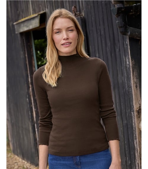 Ribbed Turtle Neck Top