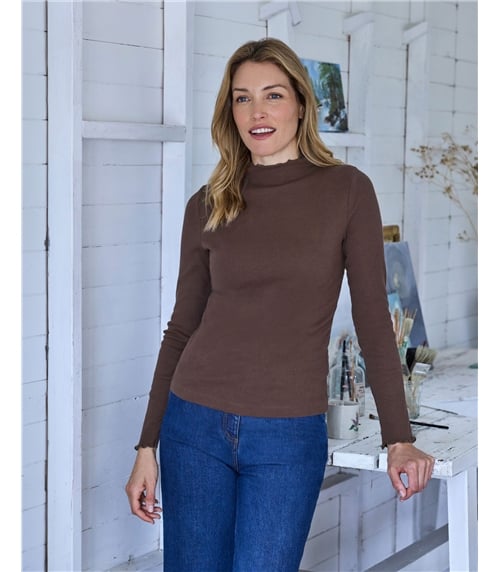 Ribbed Turtle Neck Top