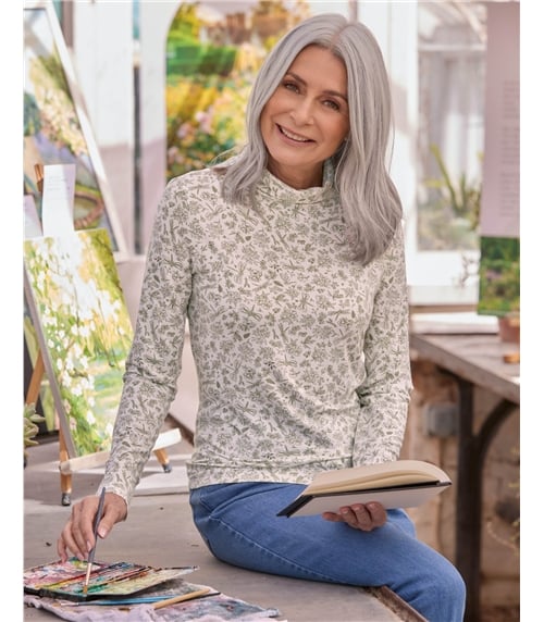 Jersey Slim Polo Neck Top