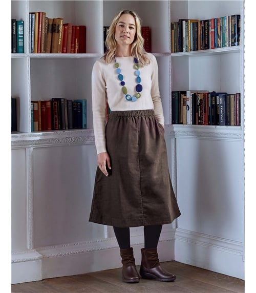 Lightweight Comfort Cord Skirt
