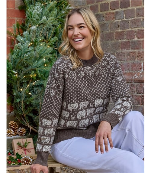 Pull motif moutons des Highlands