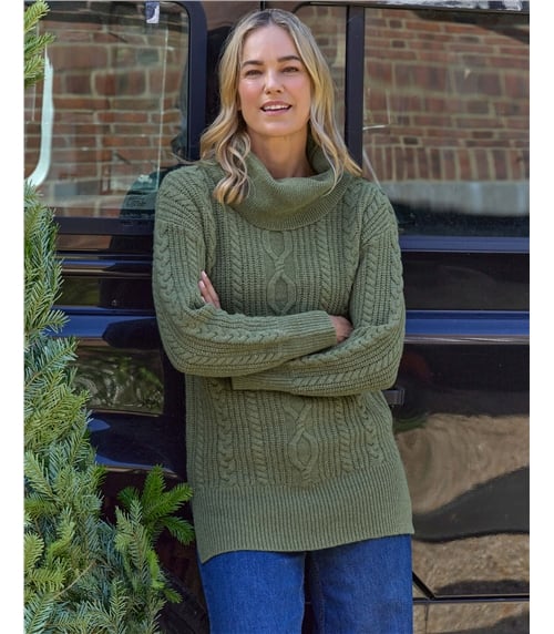 Cable Leaf Neck Tunic