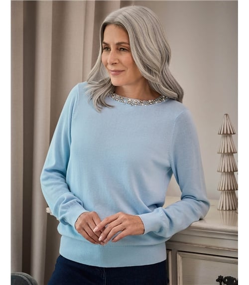 Embellished Neck Jumper