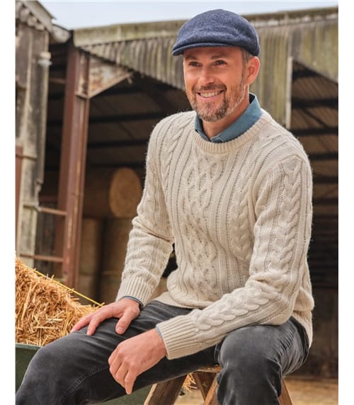 Pure Wool Aran Knitted Jumper