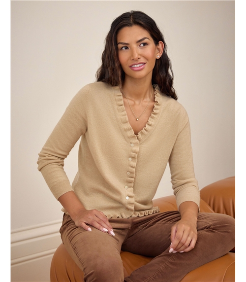Cashmere Ruffle Cardigan