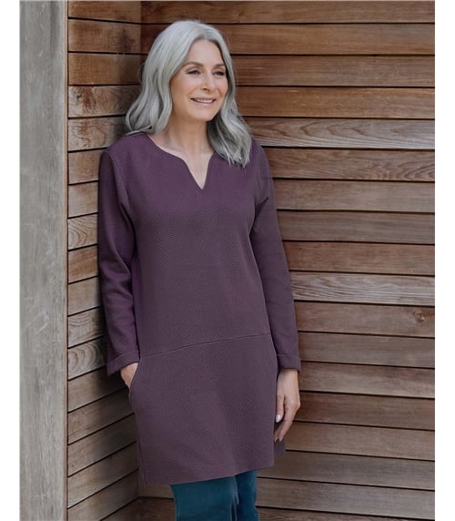 Textured Jersey Long Sleeve Tunic