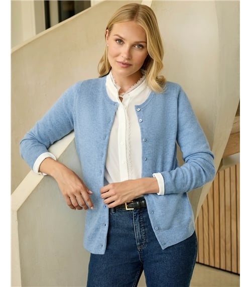 Cashmere Crew Neck Cardigan