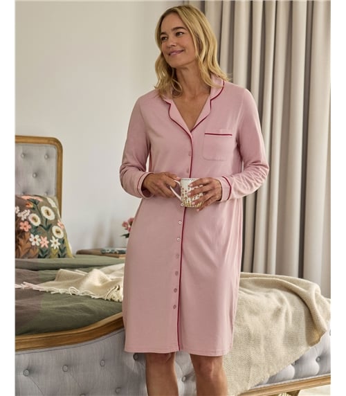 Revere Collar Long Sleeve Nightie