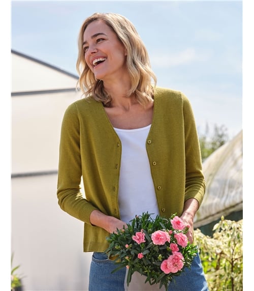 Cashmere Merino Classic V Neck Cardigan