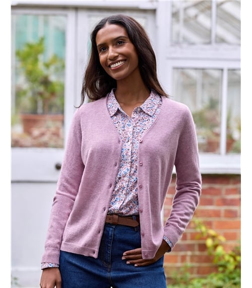 Cashmere Merino Classic V Neck Cardigan