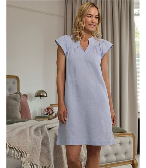 Shirred Angel Sleeve Nightie