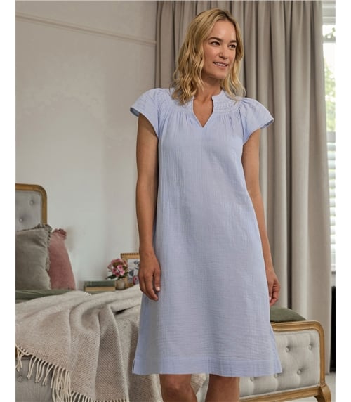 Shirred Angel Sleeve Nightie